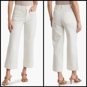 *BAGATELLE* Off-White Cropped Wide-Leg High-Rise Jeans Size 8